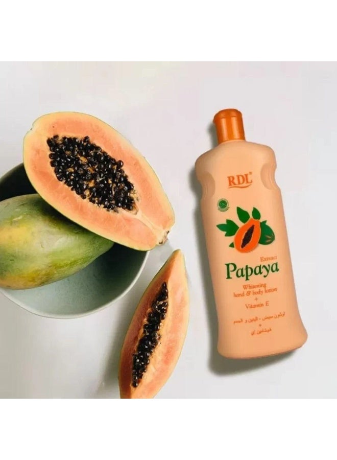 RDL Pack Of 3 Papaya Extract Whitening Hand And Body Lotion - 3x600ml - Image 2
